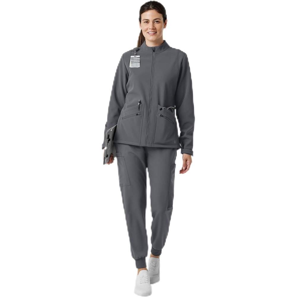 WINK Women’s Women’s Soft Shell Scrub Jacket(Pewter)