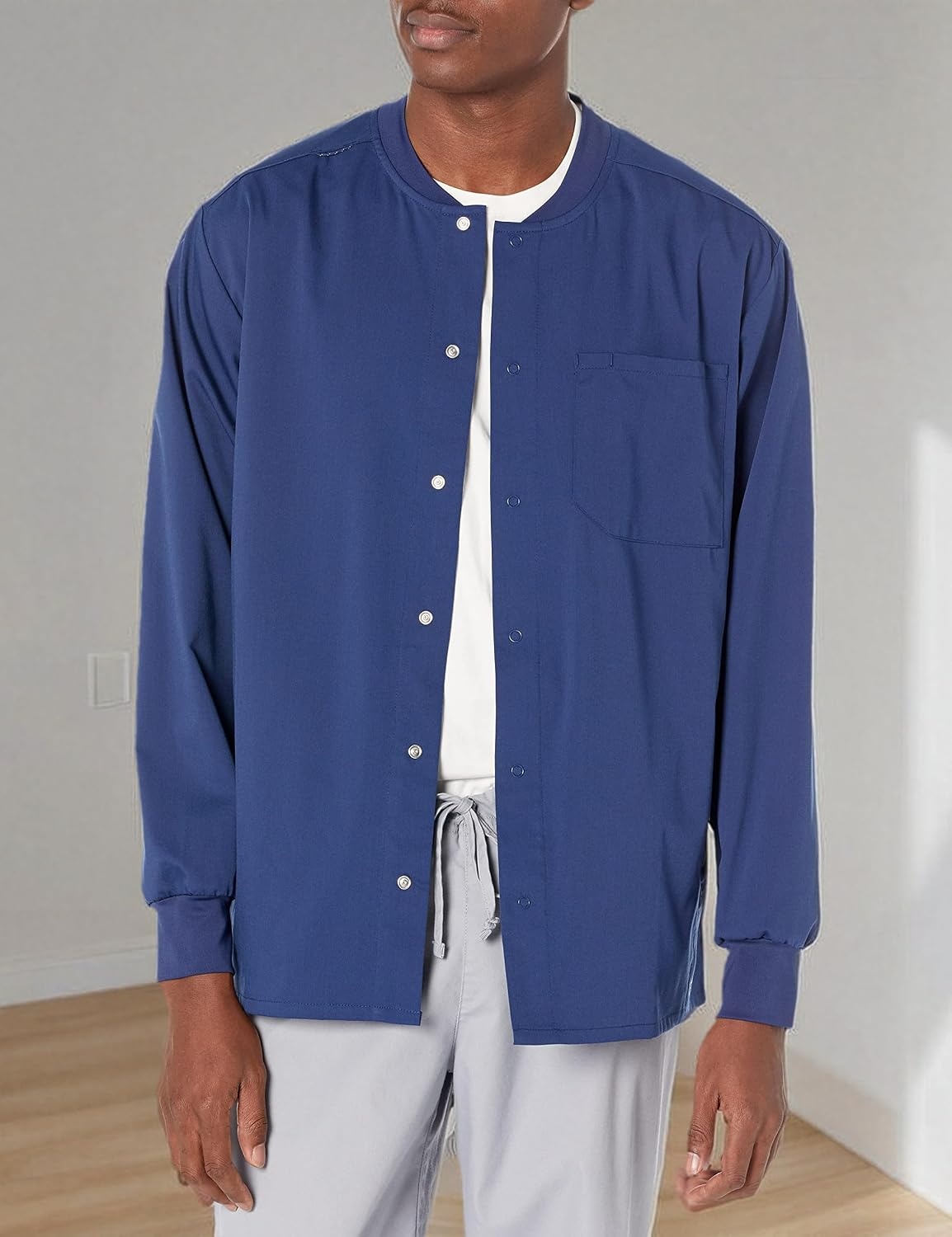 WINK PRO Men’s Snap Front Warm-Up Jacket(Navy)