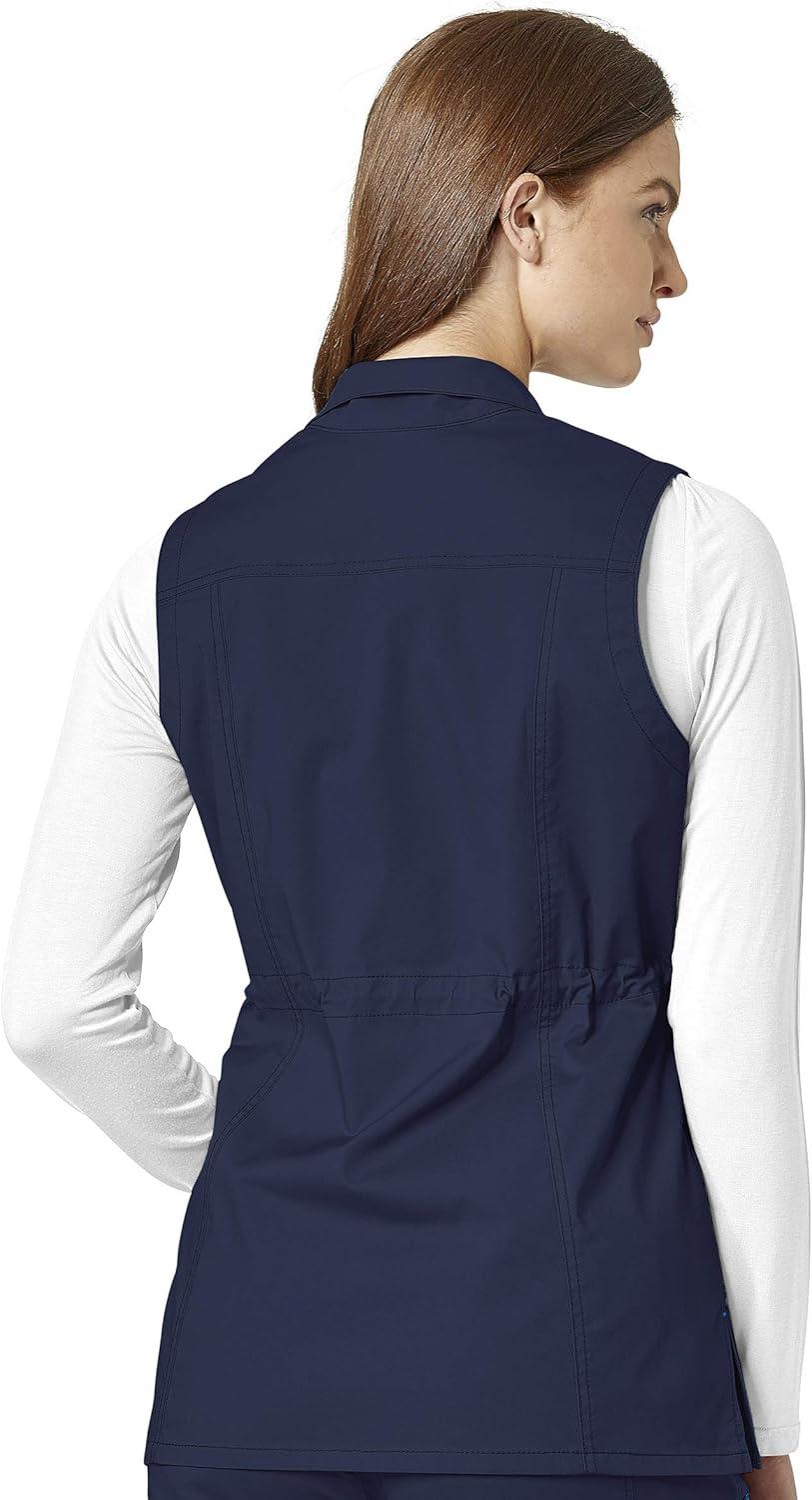 WonderWink womens Womens Utility Zip Front Fashion VestVest(Navy)