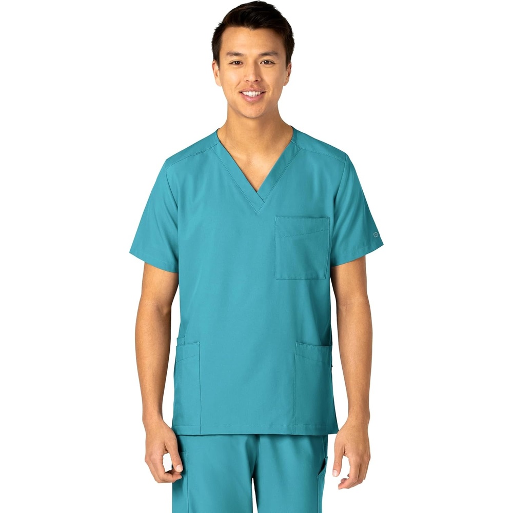 Wink W123 Unisex 4 Pocket Utility Scrub Top(Teal Blue)