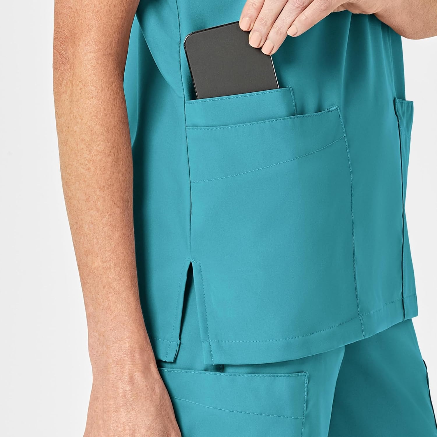 Wink W123 Unisex 4 Pocket Utility Scrub Top(Teal Blue)