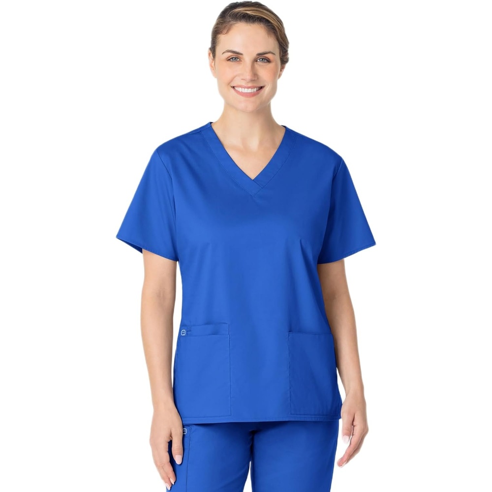 Wink WonderWORK Women’s V-Neck Scrub Top, Royal, 4XL