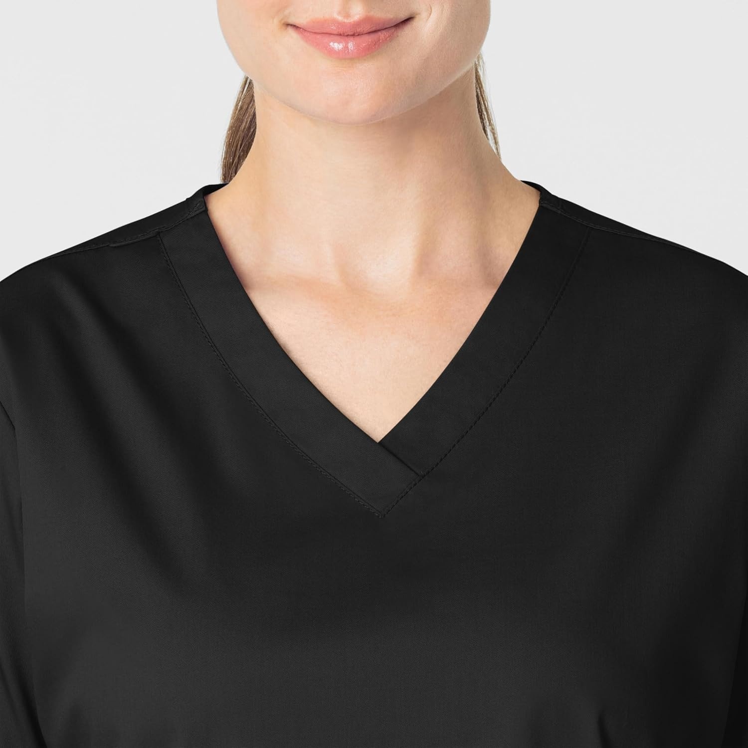 Wink WonderWORK Women’s V-Neck Scrub Top, Black, 2XS