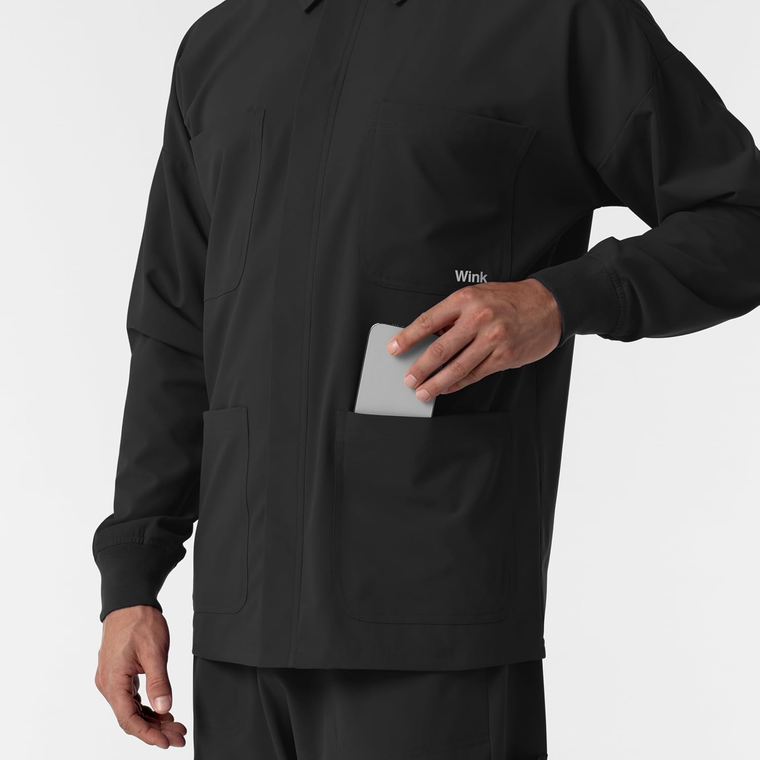 WINK Boundless Men’s Warm Up Scrub Jacket(Black)