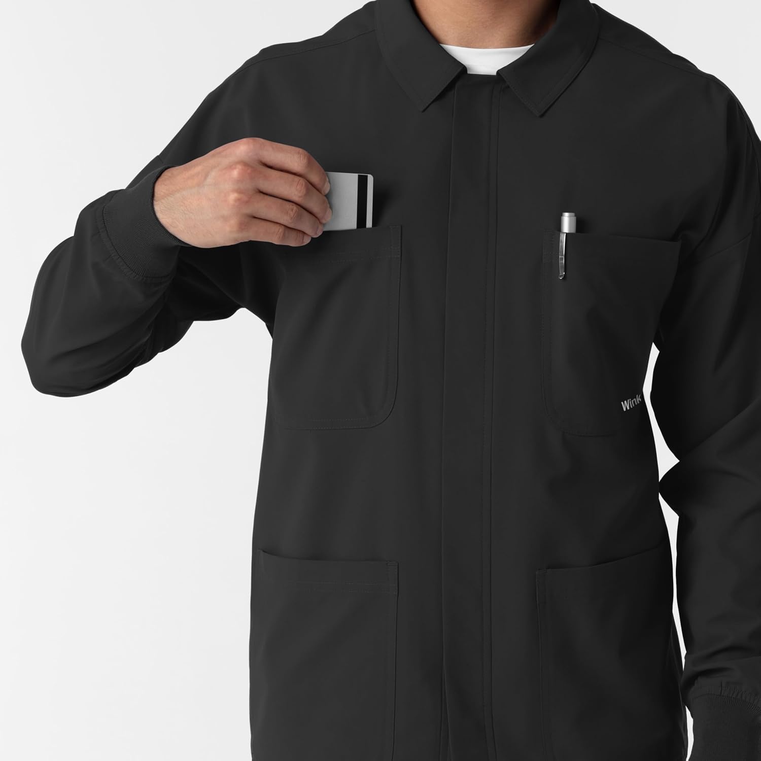 WINK Boundless Men’s Warm Up Scrub Jacket(Black)