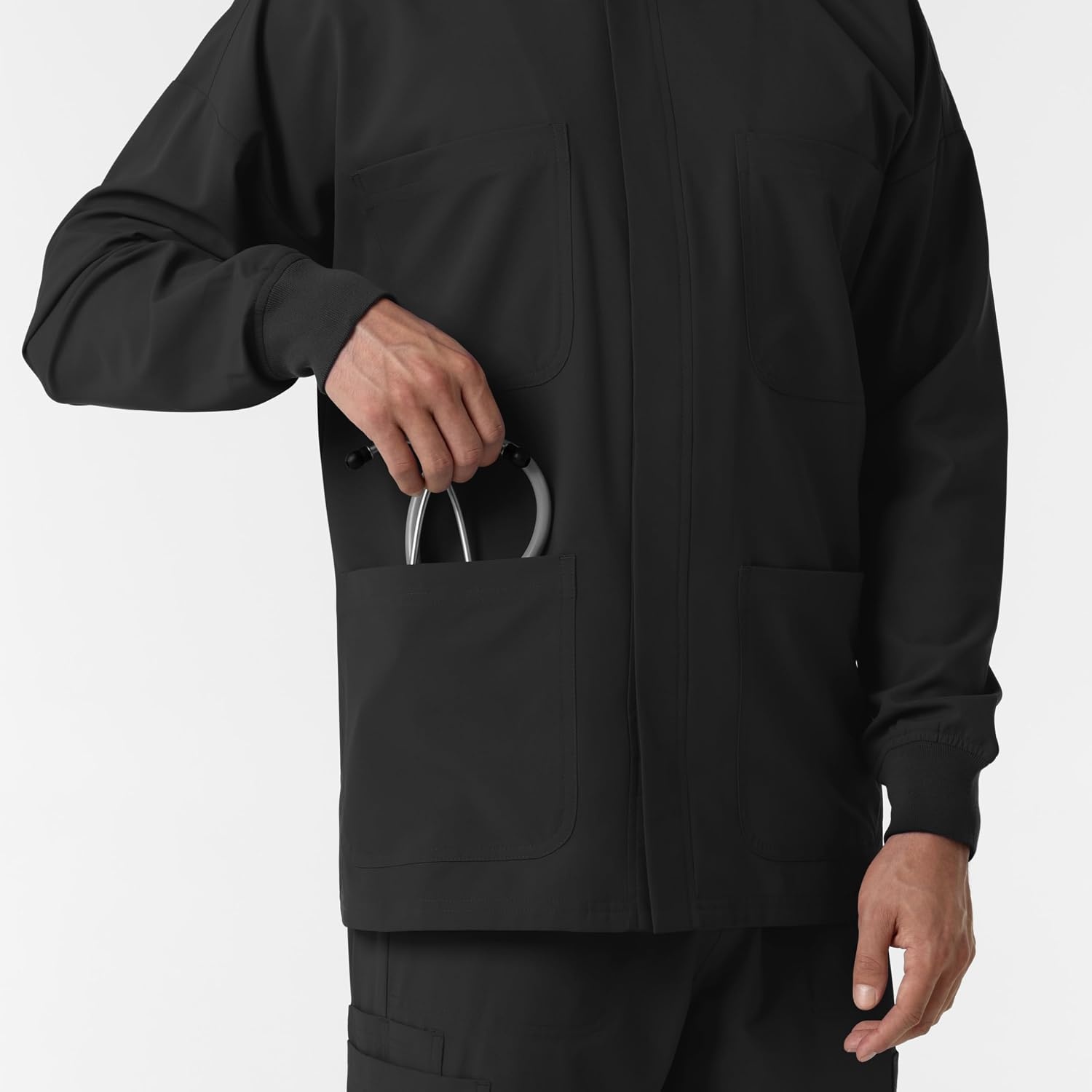 WINK Boundless Men’s Warm Up Scrub Jacket(Black)