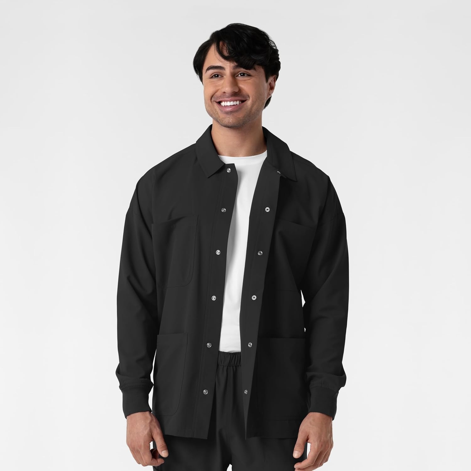 WINK Boundless Men’s Warm Up Scrub Jacket(Black)