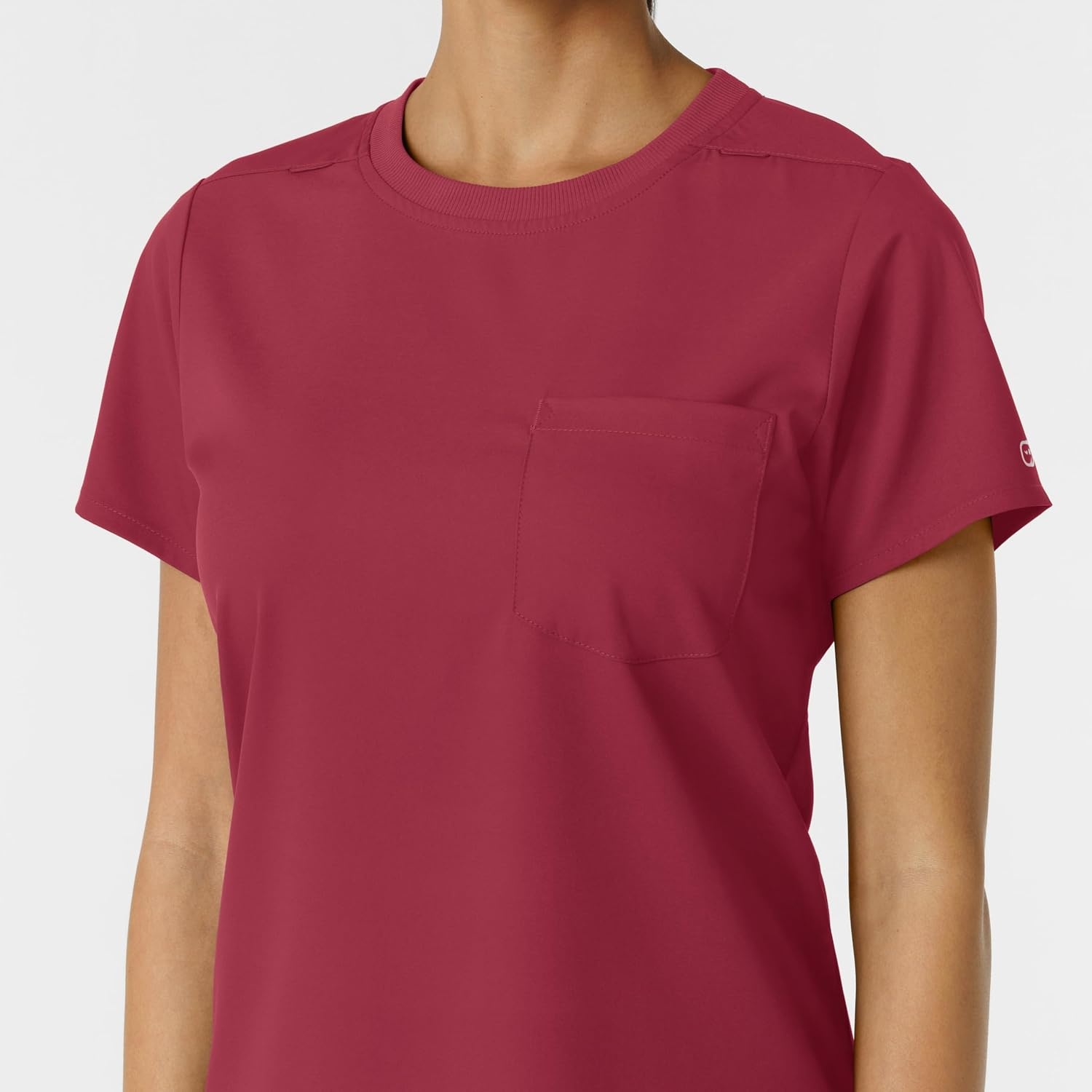 Wink Scrubs for Women, Boundless, Classic Tee with 1 Pocket(Ruby)