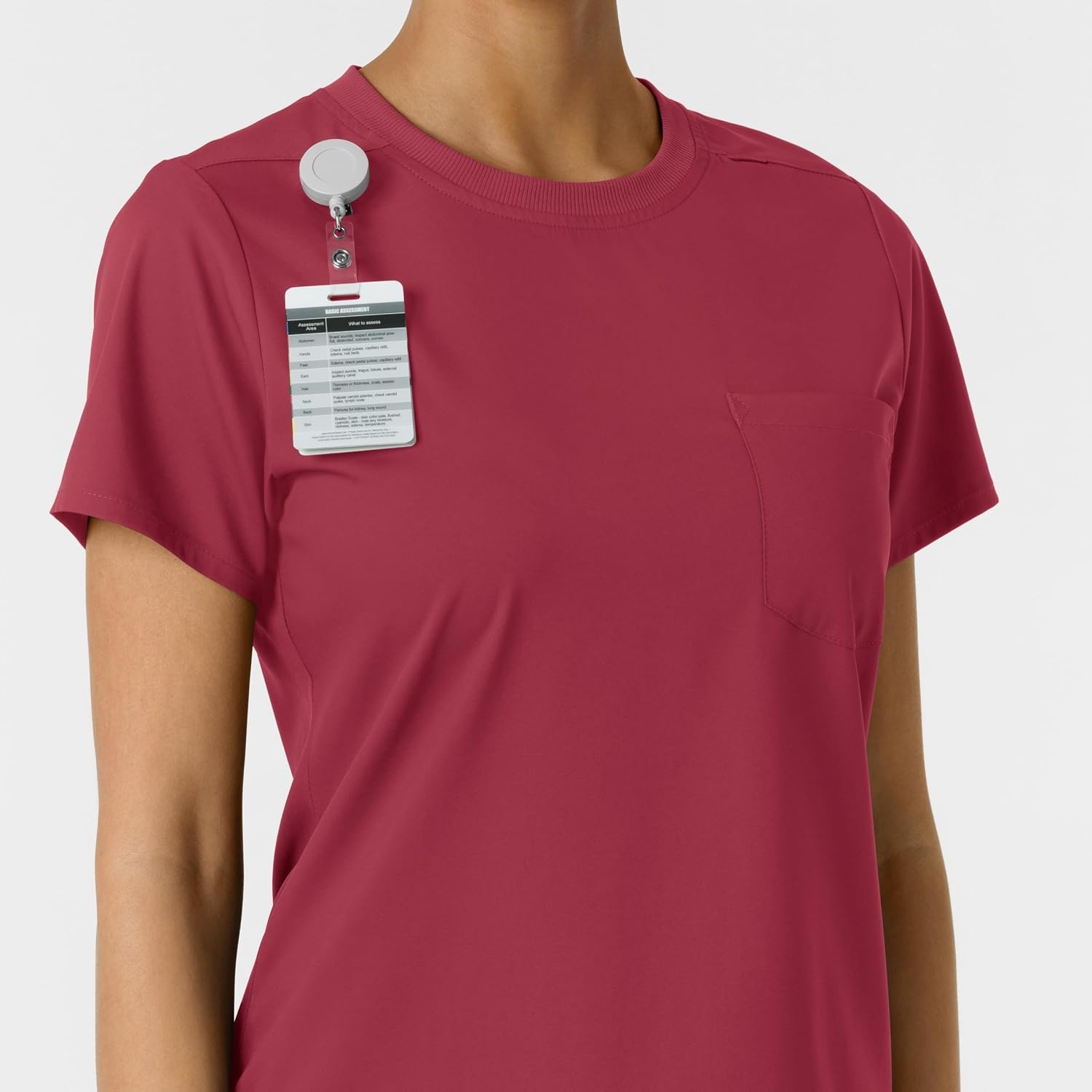 Wink Scrubs for Women, Boundless, Classic Tee with 1 Pocket(Ruby)