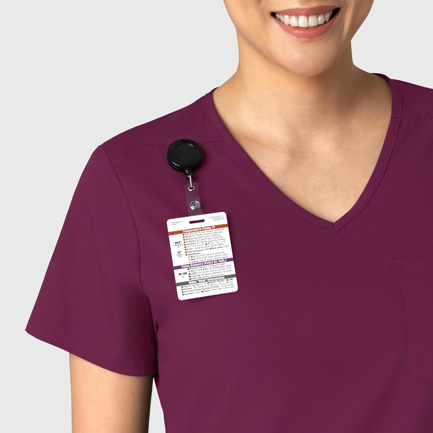 Wink Boundless Women’s Tuck-in Scrub Top(Wine)