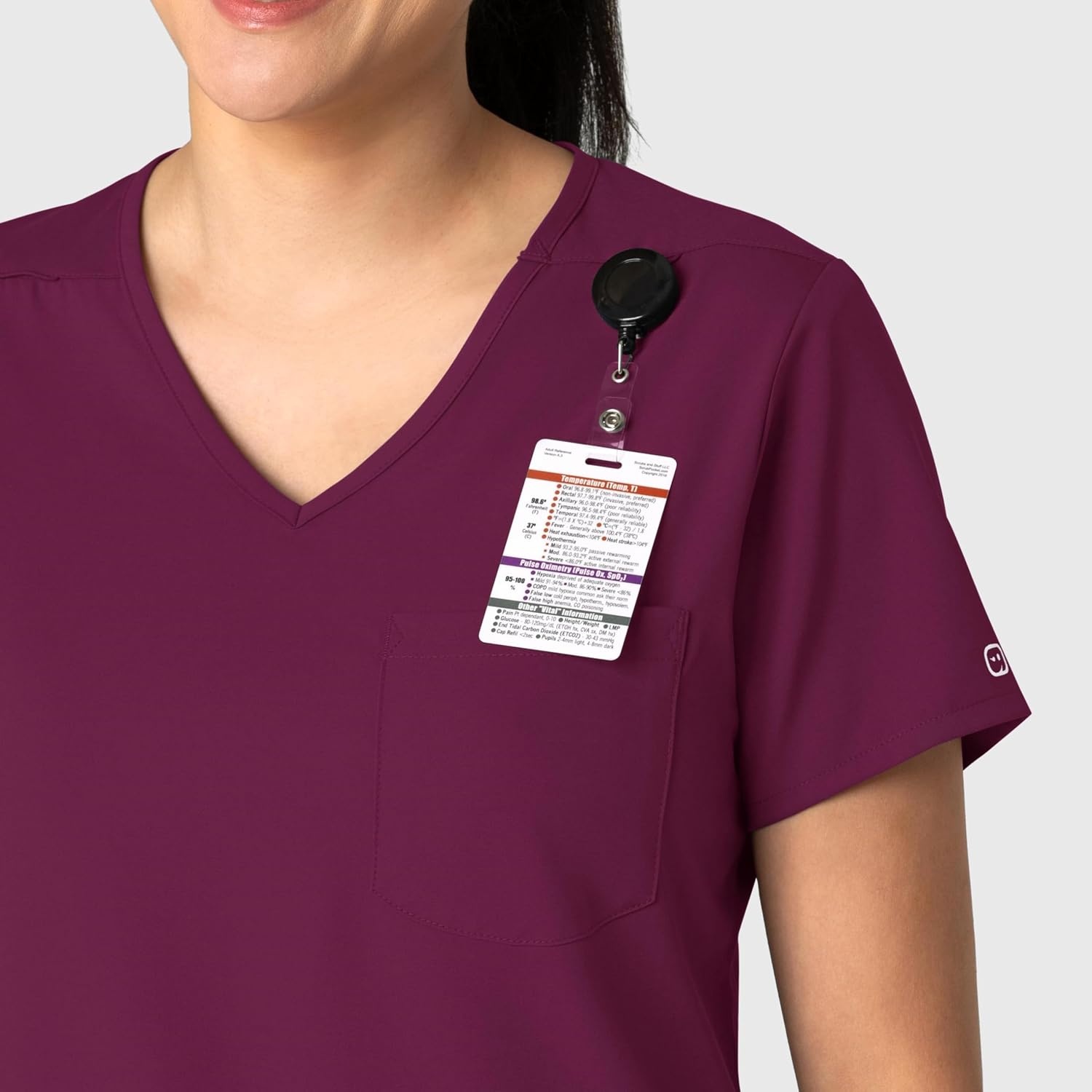 Wink Boundless Women’s Tuck-in Scrub Top(Wine)