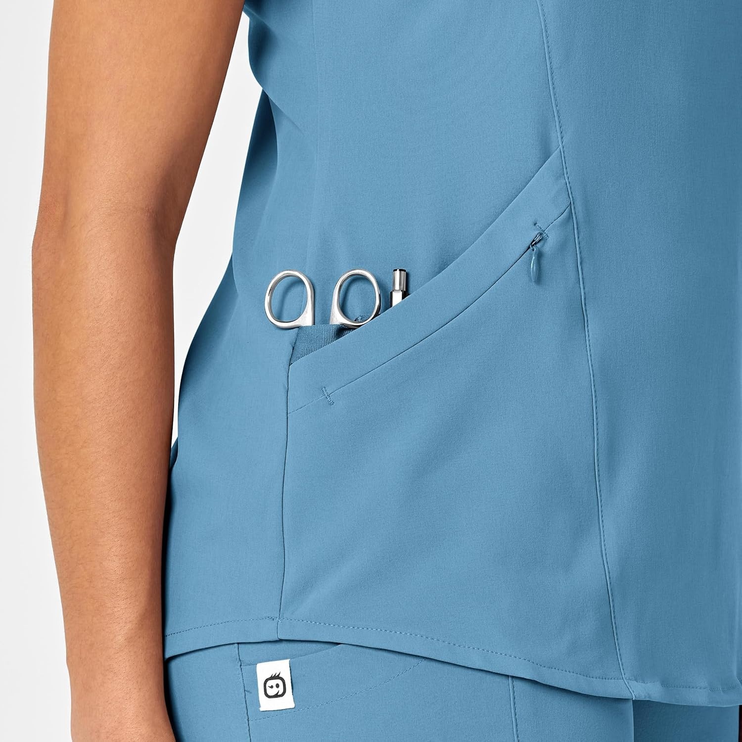 WonderWink Women’s Women’s V-Neck Scrub Top(Bay Blue)