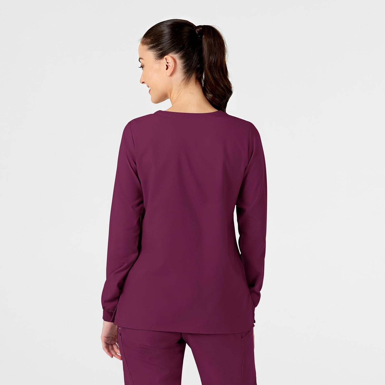 Wink W123 Women’s Crew Neck Warm Up Jacket(Wine)