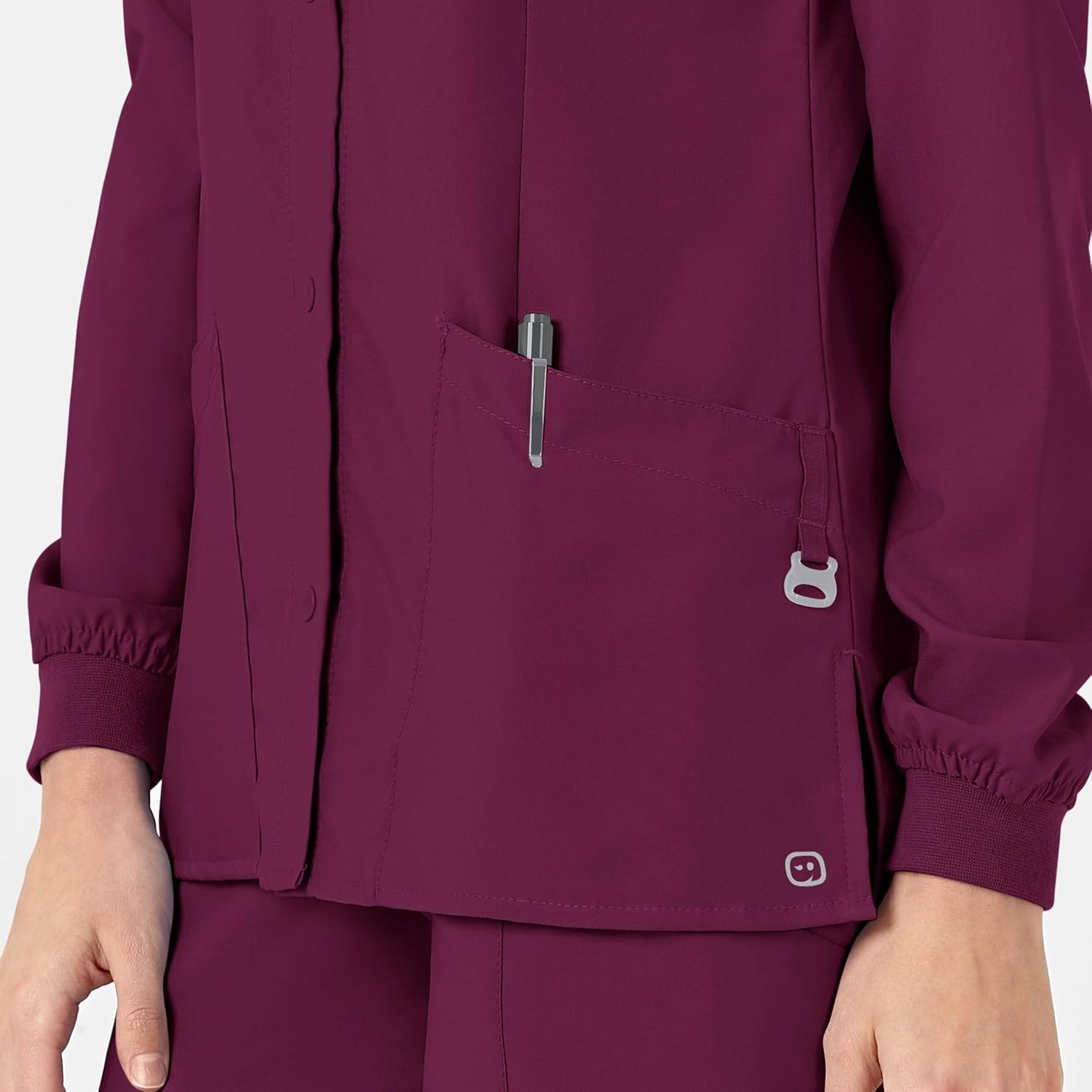 Wink W123 Women’s Crew Neck Warm Up Jacket(Wine)