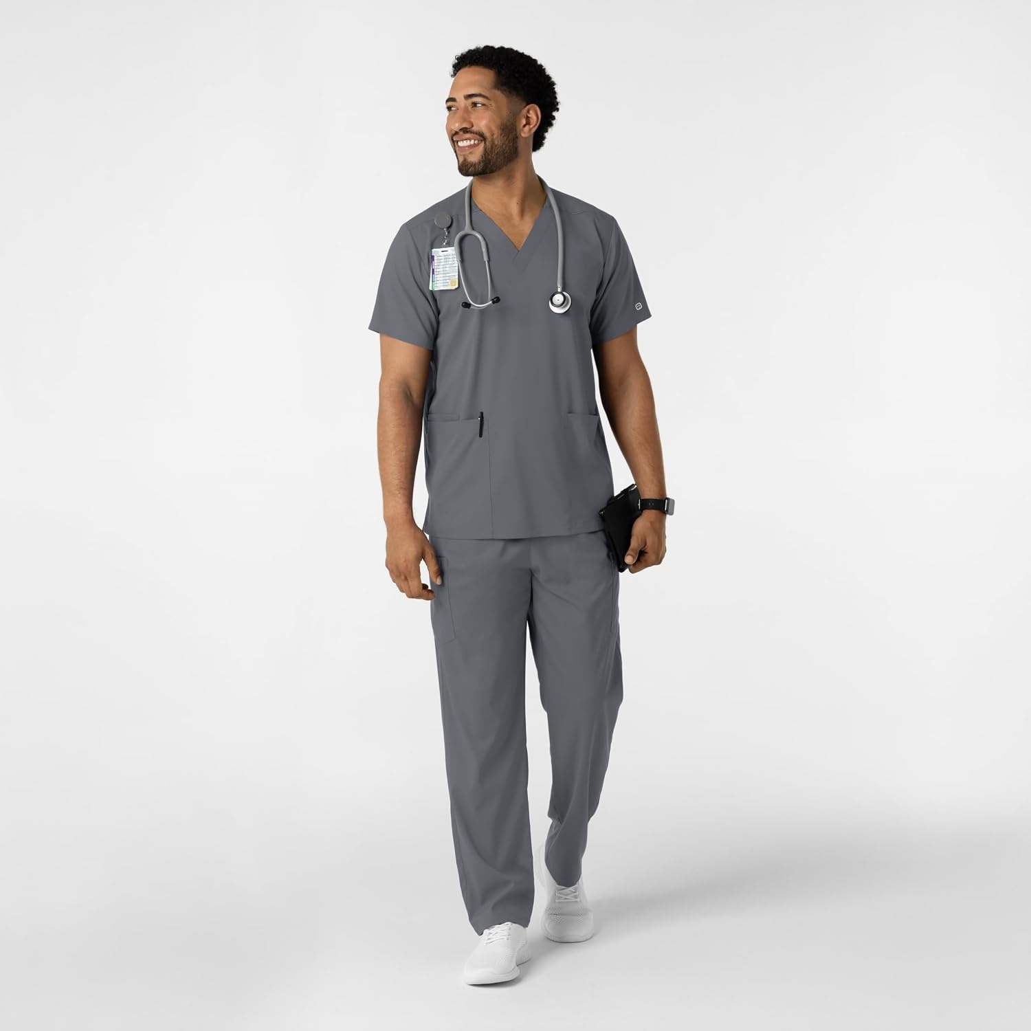 Wink Boundless Unisex V-Neck Scrub Top(Pewter)