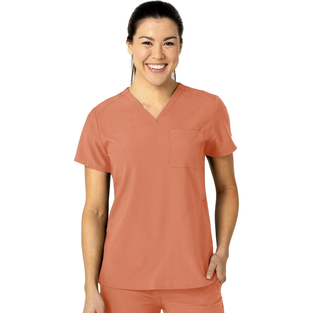 Wink W123 Women’s Flex-n-Reach V-Neck Scrub Top – Terracotta, L