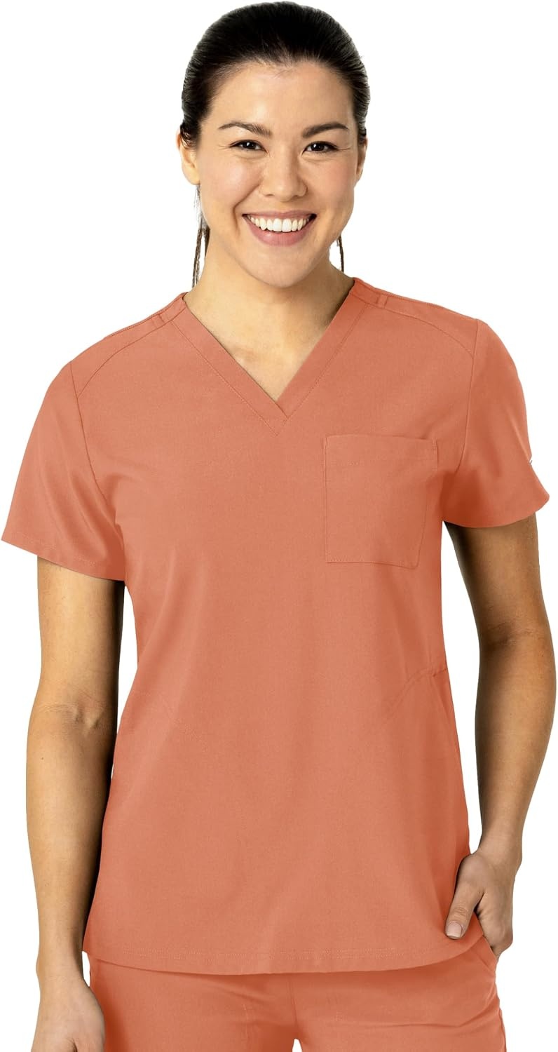 Wink W123 Women’s Flex-n-Reach V-Neck Scrub Top – Terracotta, L