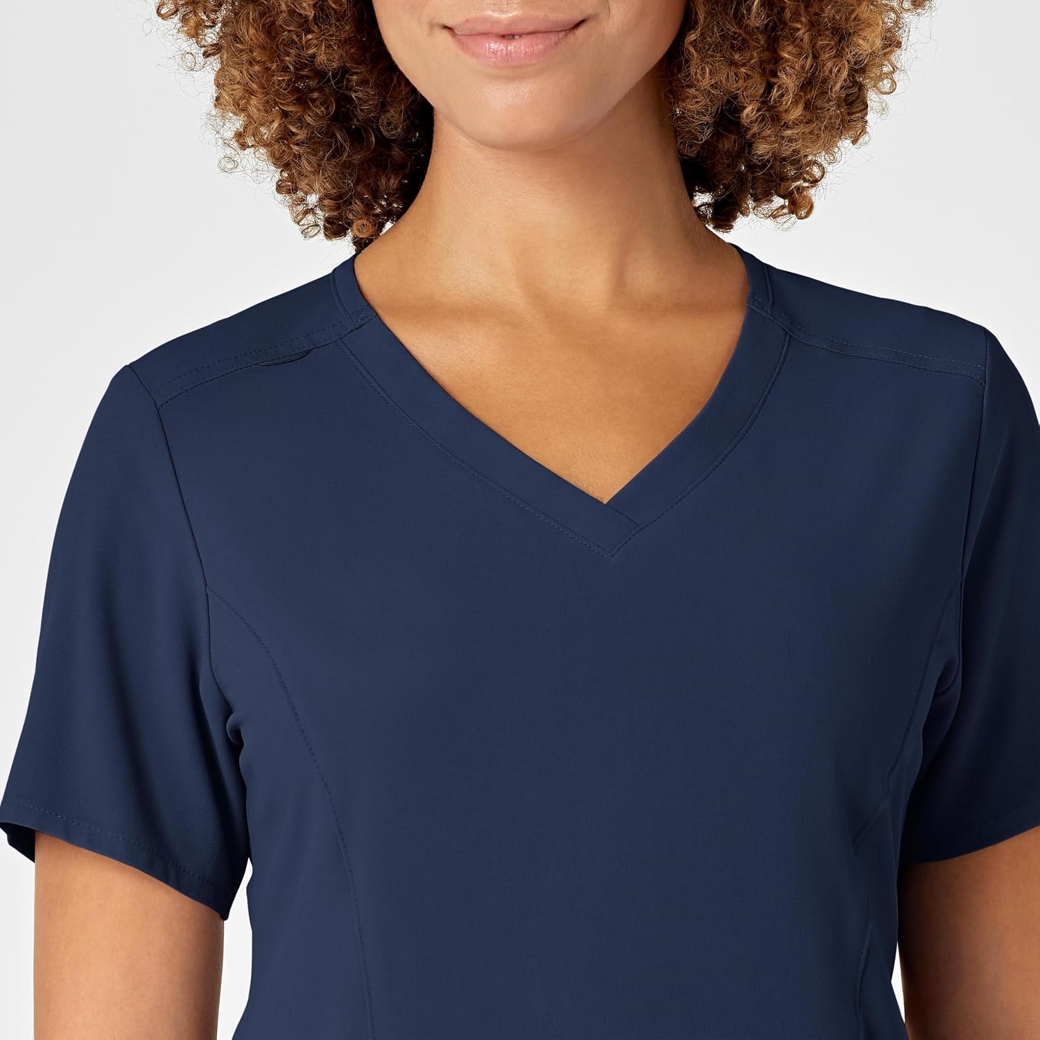 WonderWink womens Renew Women’s V-neck Top Medical Scrubs, Navy, Small US