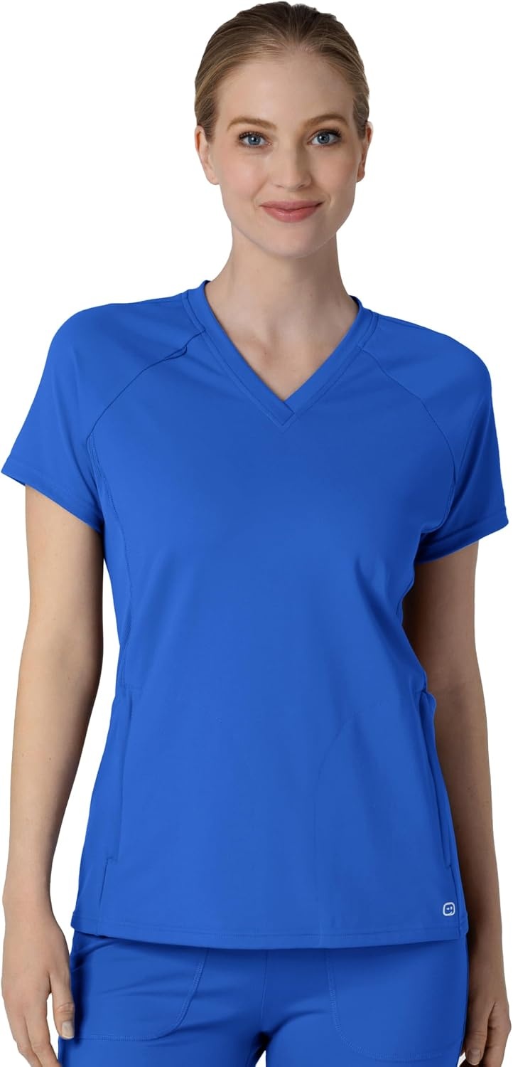 Wink Renew Women’s Flex-n-Reach V-Neck Raglan Scrub Top(Royal)