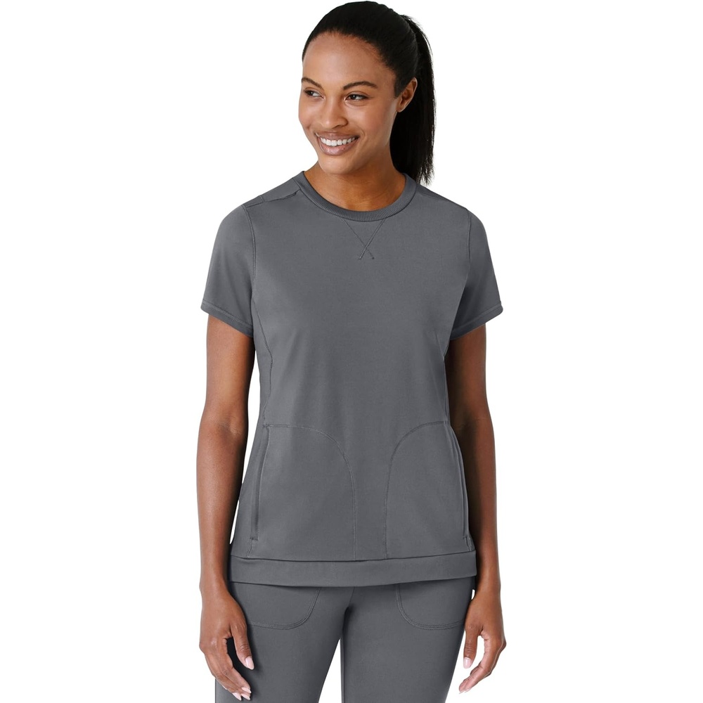 Wink Renew Women’s Flex-n-Reach Crew Neck Scrub Top(Pewter)
