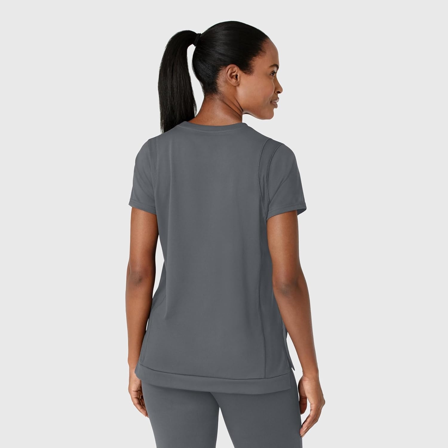 Wink Renew Women’s Flex-n-Reach Crew Neck Scrub Top(Pewter)