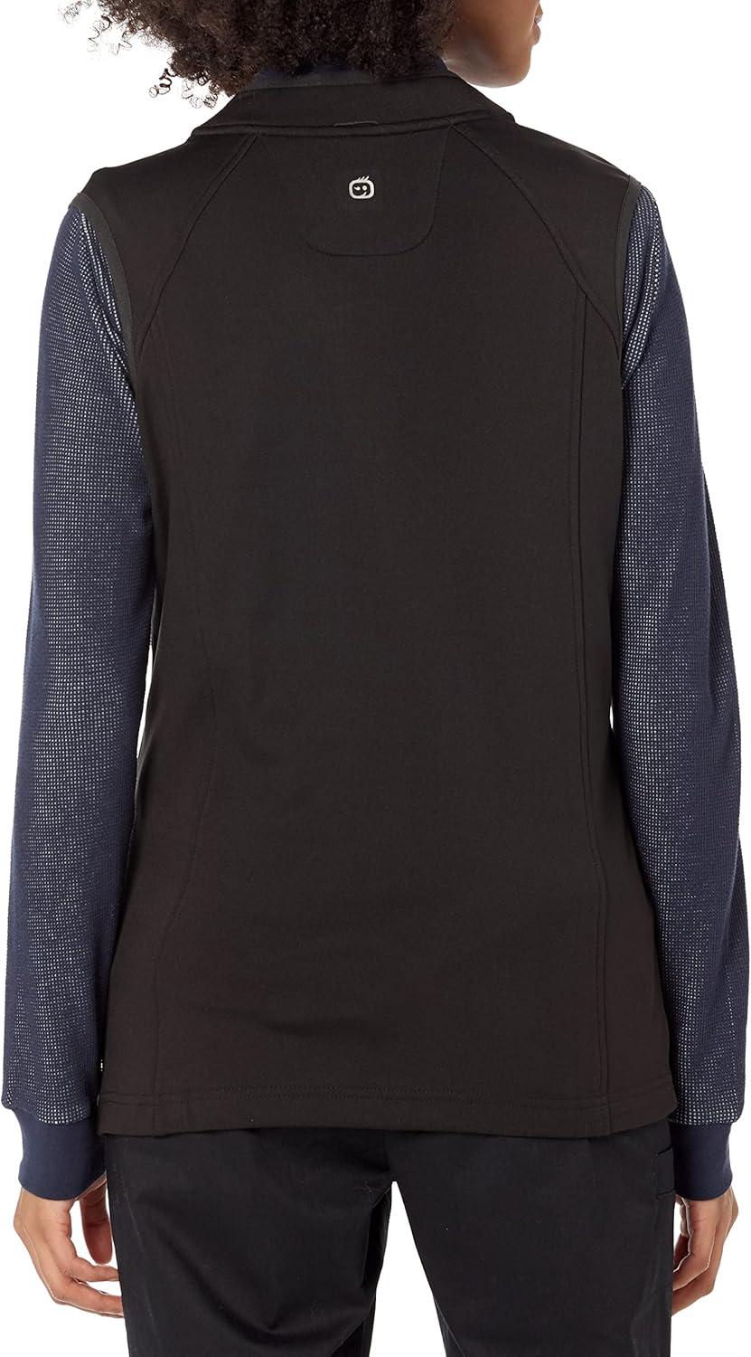 WonderWink Womens Fleece Full Zip Vest(Black)