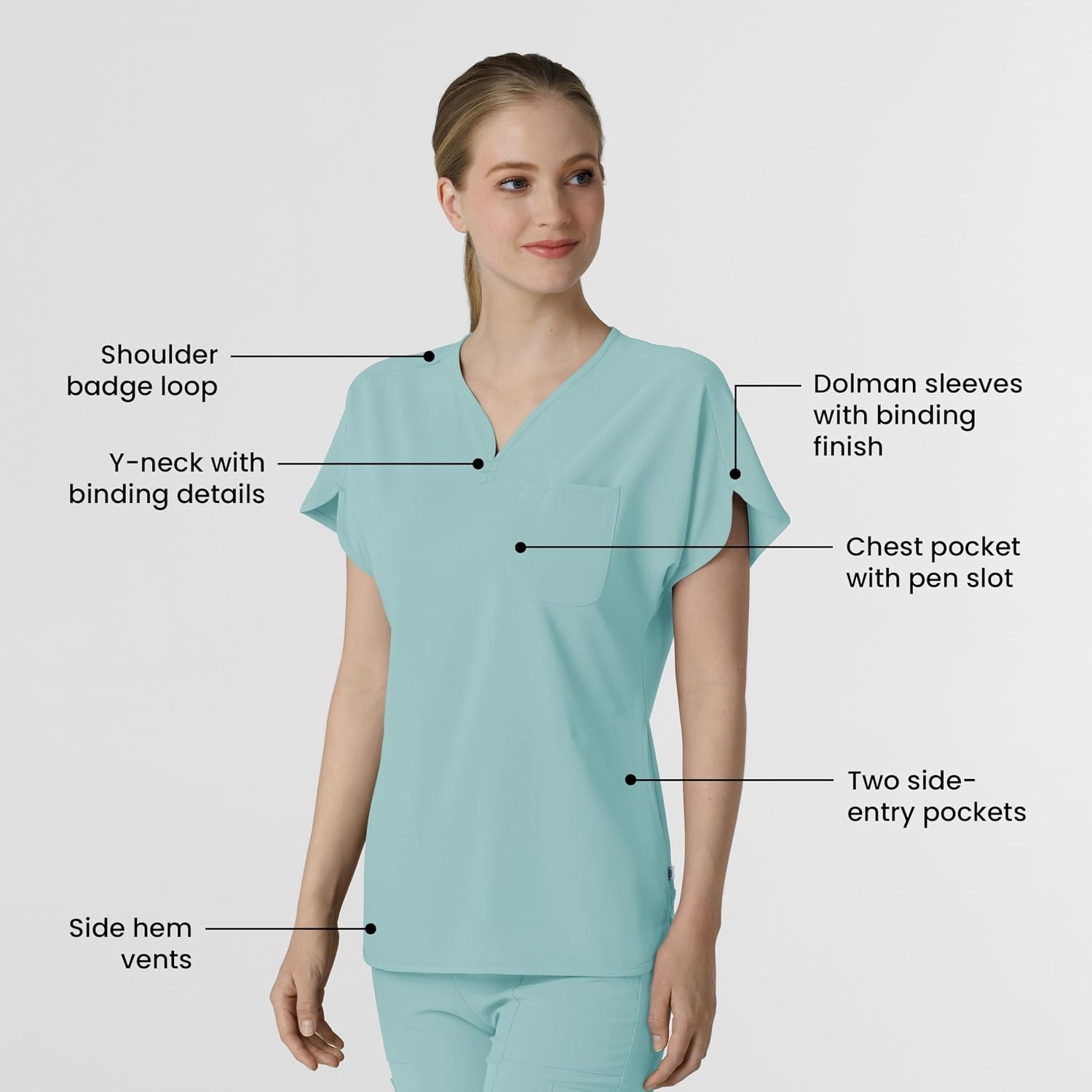 Wink Renew Women’s Dolman Scrub Top(Coastal Blue)