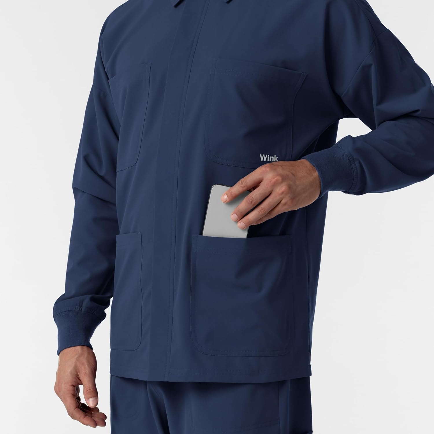 WINK Boundless Men’s Warm Up Scrub Jacket(Navy)