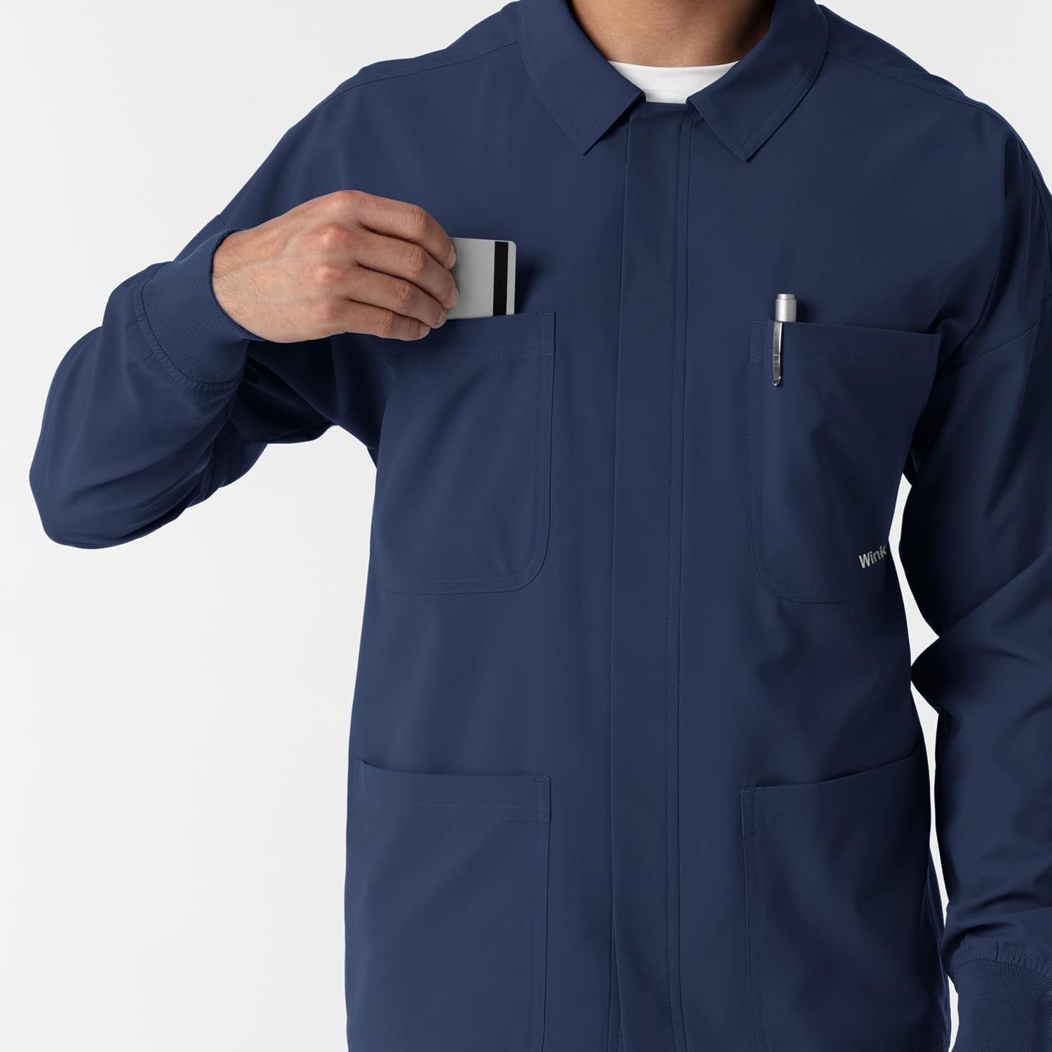 WINK Boundless Men’s Warm Up Scrub Jacket(Navy)