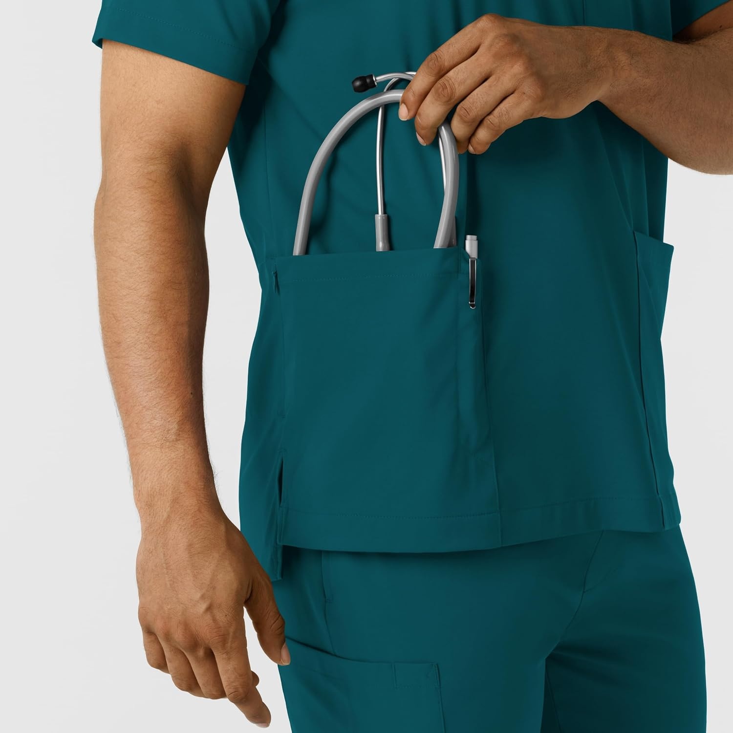Wink Boundless Men’s Multi Pocket V-Neck Scrub Top(Caribbean)