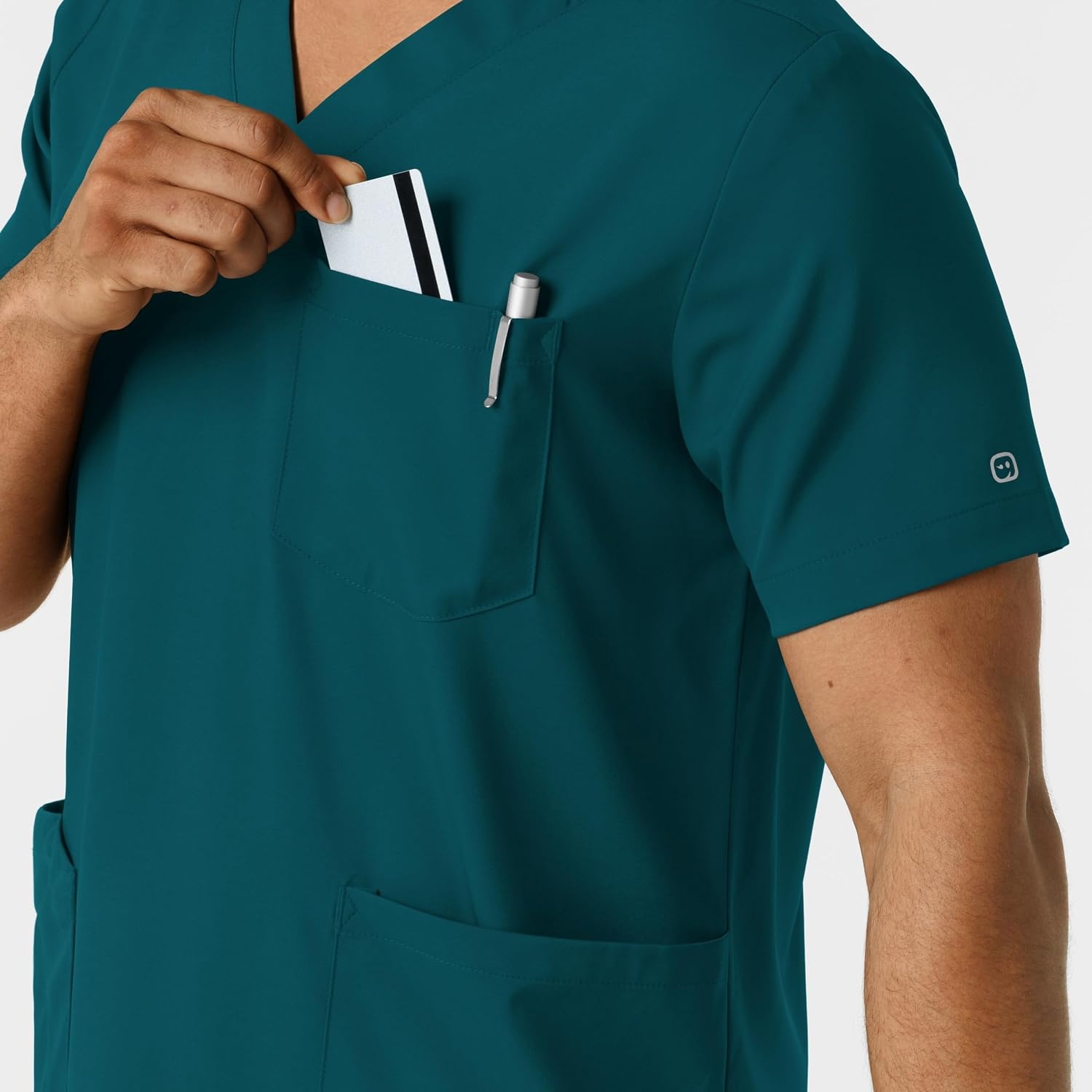 Wink Boundless Men’s Multi Pocket V-Neck Scrub Top(Caribbean)