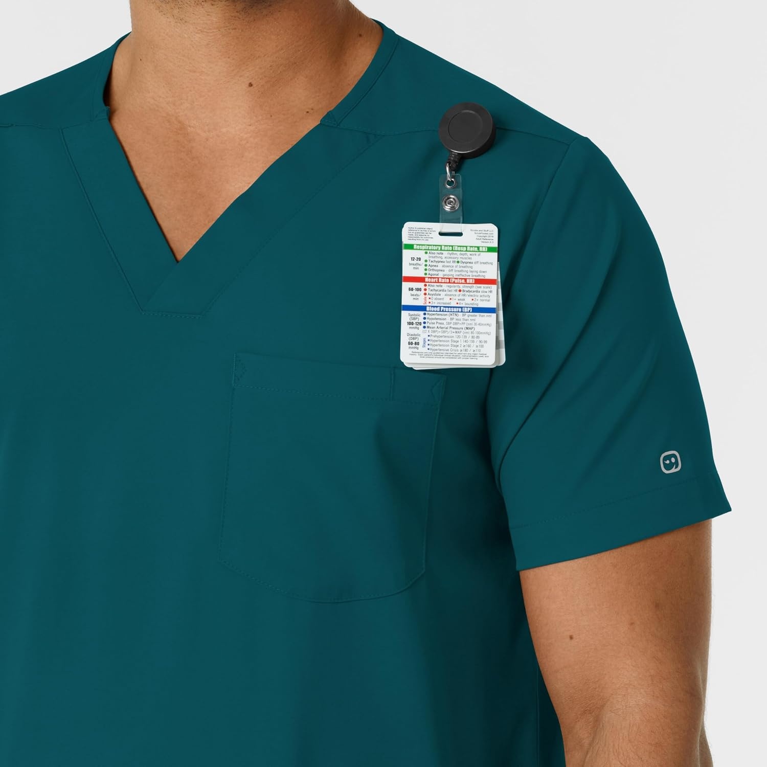 Wink Boundless Men’s Multi Pocket V-Neck Scrub Top(Caribbean)