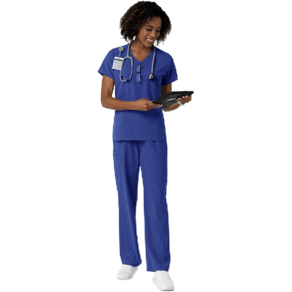 WonderWink Women’s Women’s V-Neck Scrub Top(Galaxy Blue)
