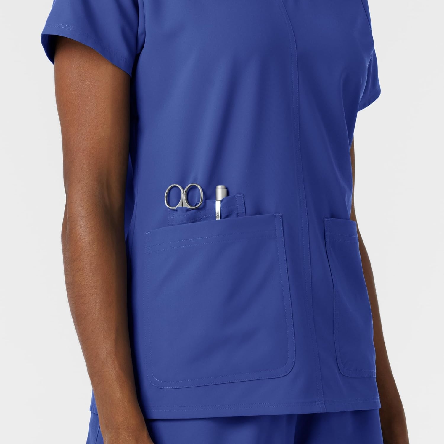 WonderWink Women’s Women’s V-Neck Scrub Top(Galaxy Blue)
