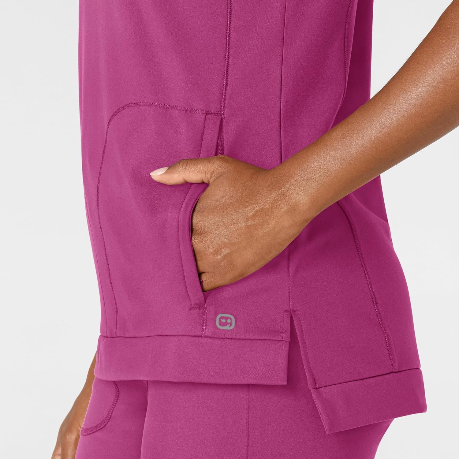 Wink Renew Women’s Flex-n-Reach Crew Neck Scrub Top(Raspberry)