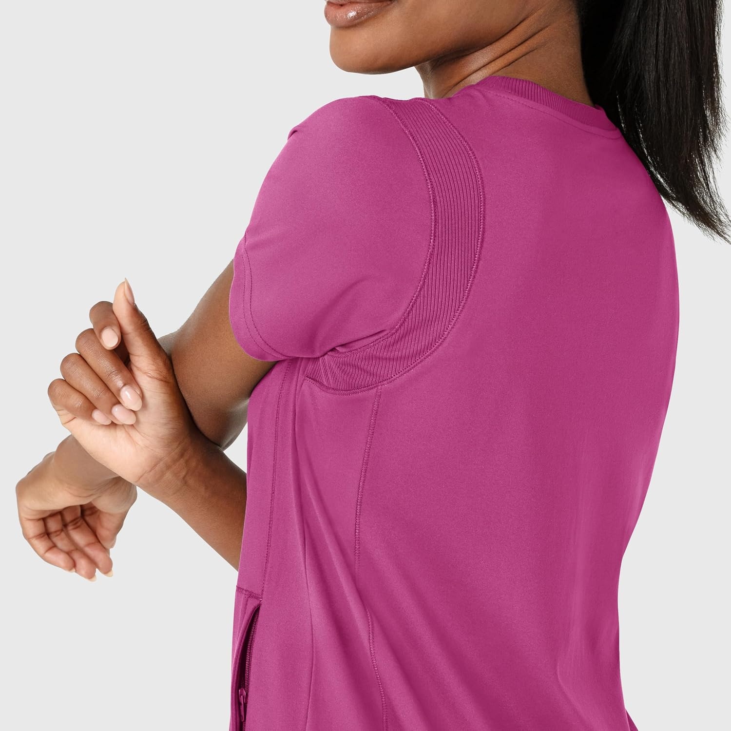 Wink Renew Women’s Flex-n-Reach Crew Neck Scrub Top(Raspberry)
