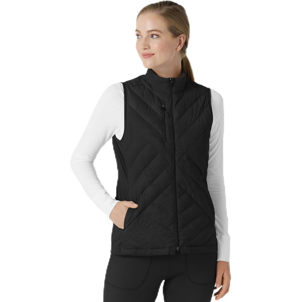 WINK Layers Women’s Quilted Scrub Vest(Black)