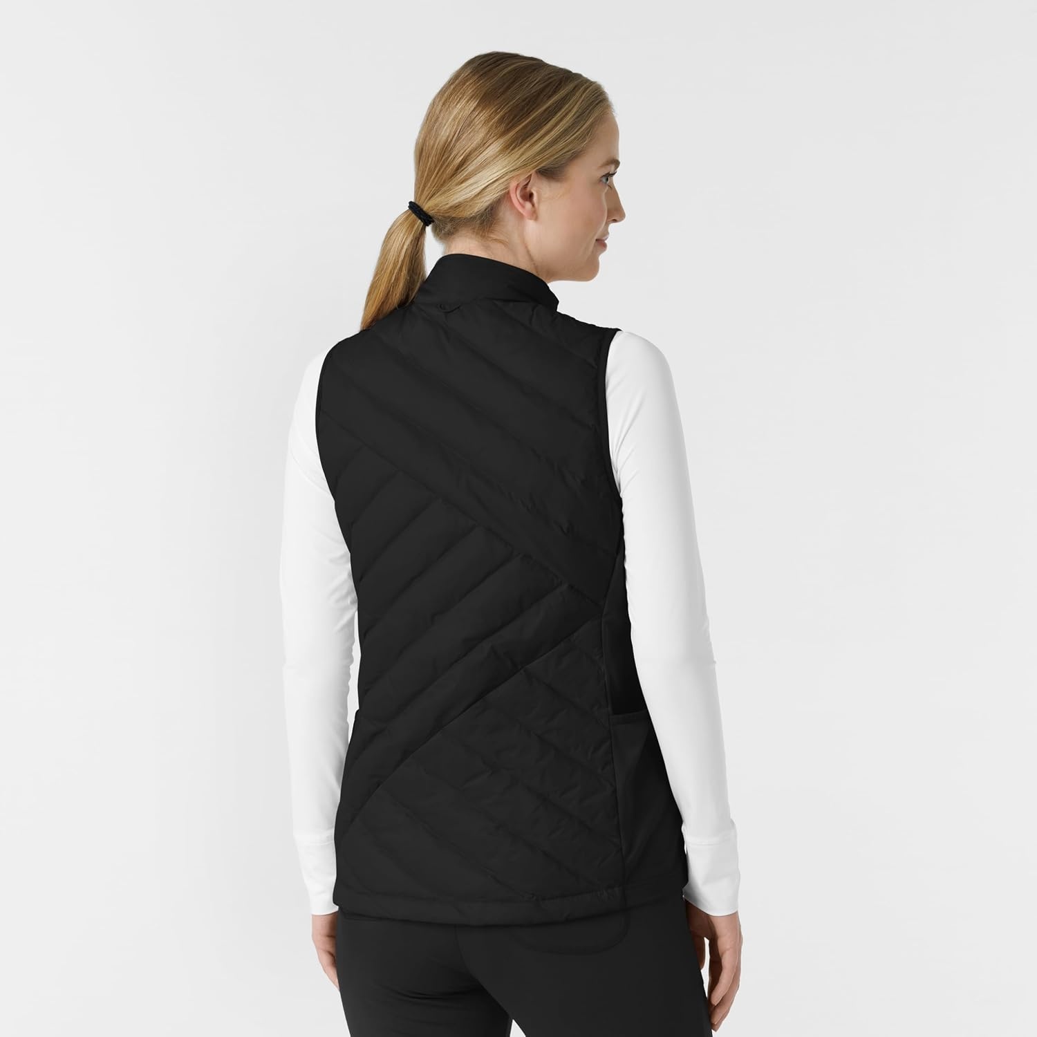 WINK Layers Women’s Quilted Scrub Vest(Black)
