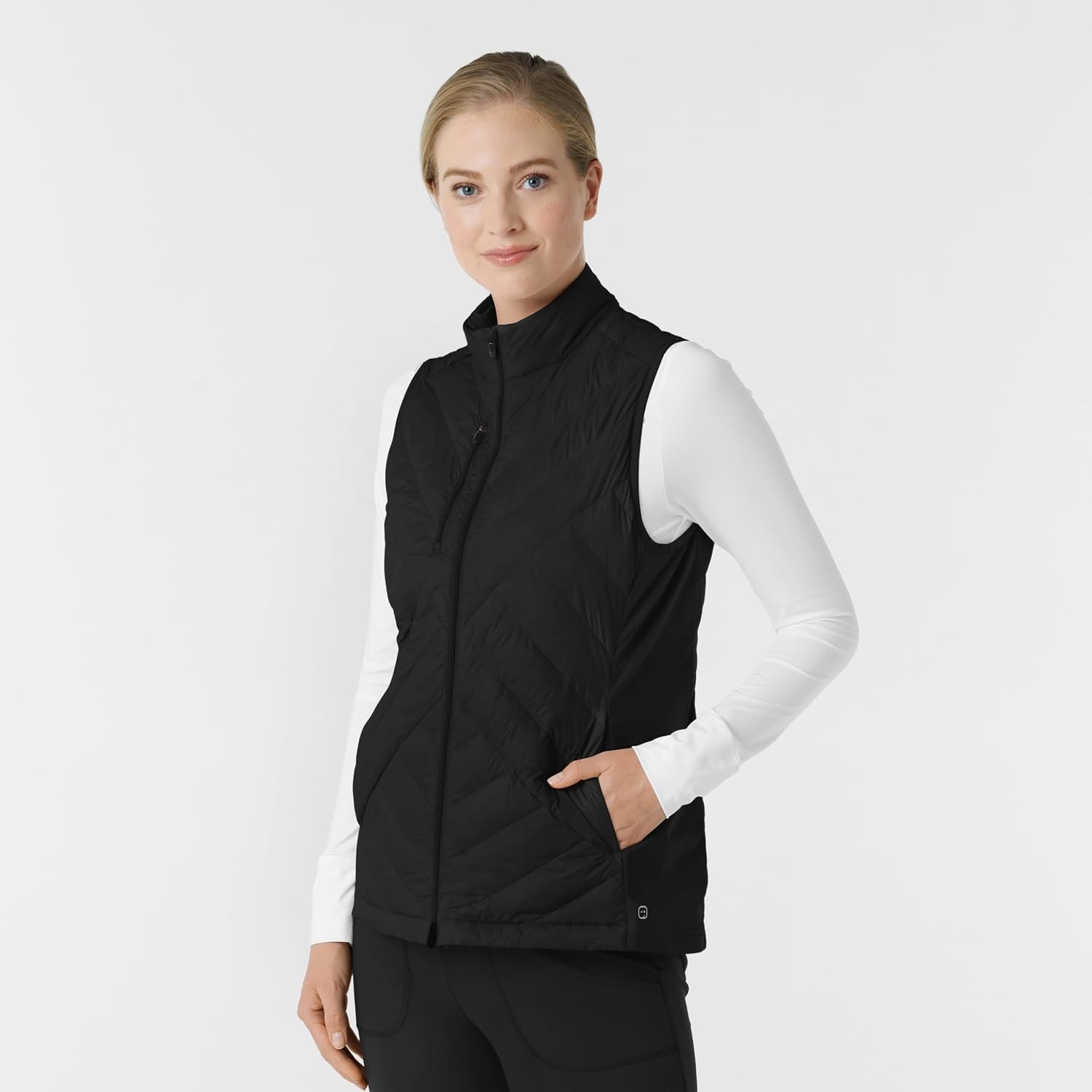 WINK Layers Women’s Quilted Scrub Vest(Black)
