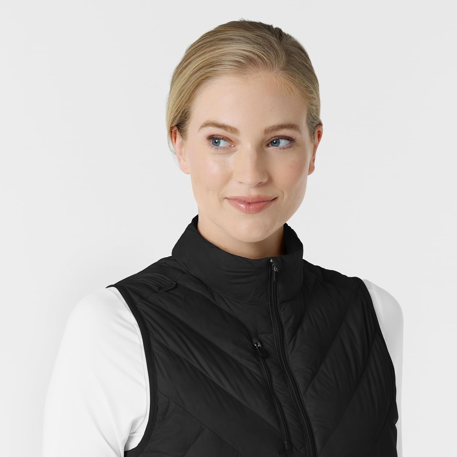 WINK Layers Women’s Quilted Scrub Vest(Black)