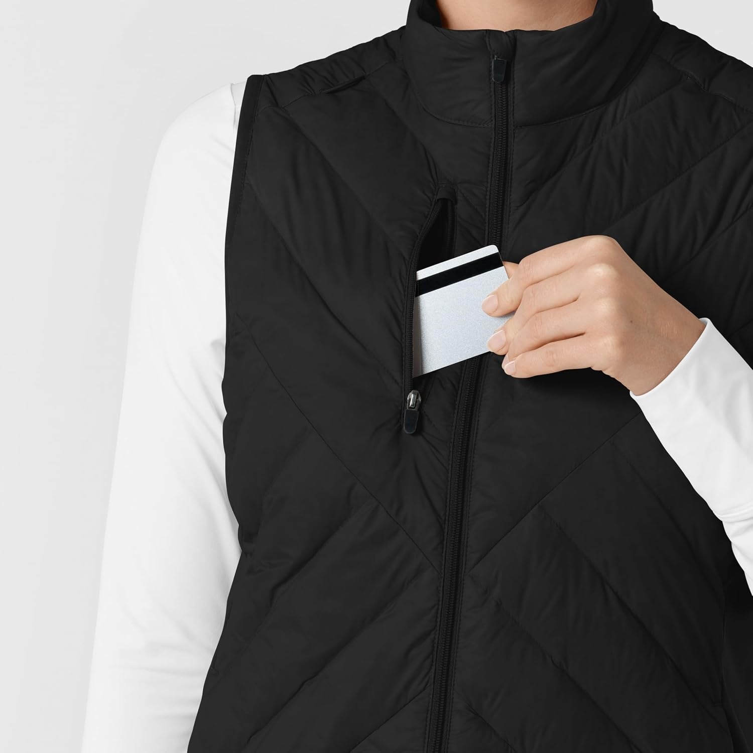 WINK Layers Women’s Quilted Scrub Vest(Black)