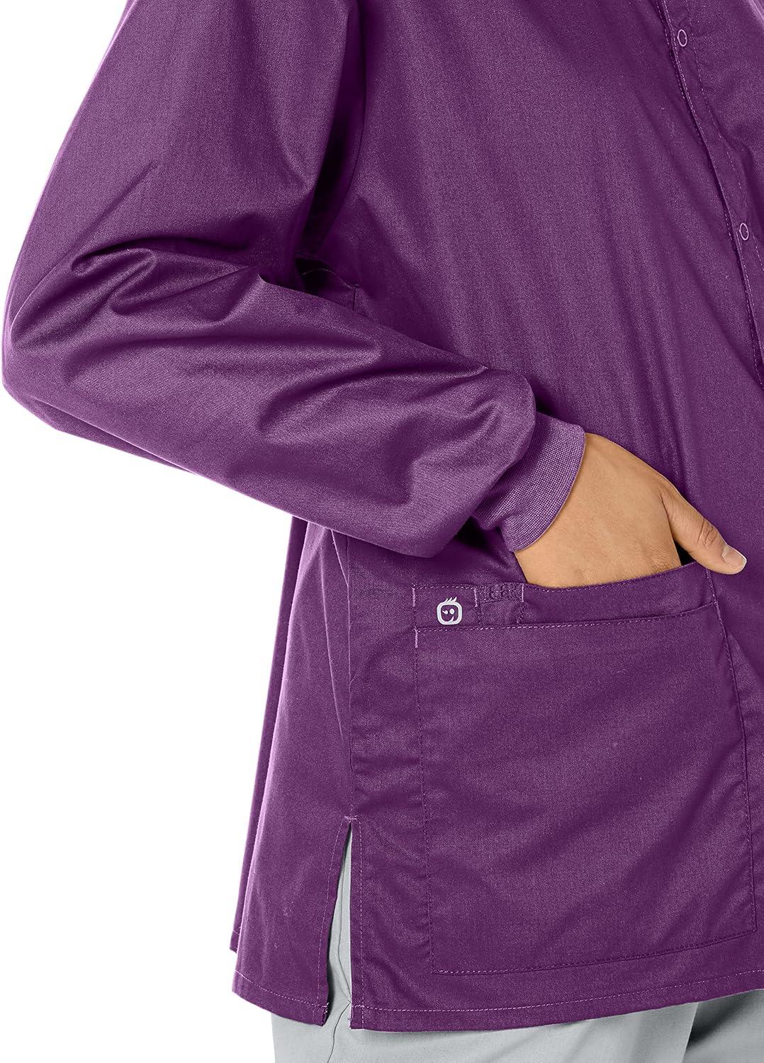 WonderWink womens Snap Front Jacket(Eggplant)