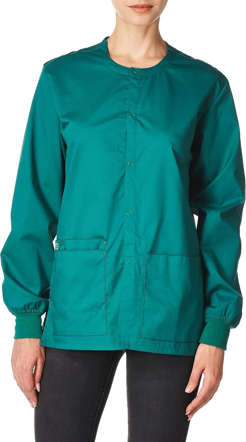 WonderWink Unisex Adult Unisex Snap Front Jacket(Teal Blue)