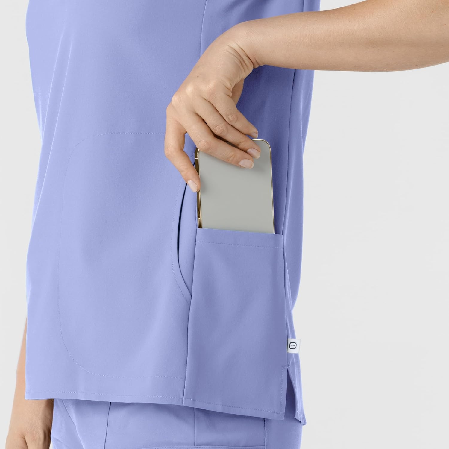 Wink Renew Women’s Mandarin Collar Scrub Top(Ceil Blue)