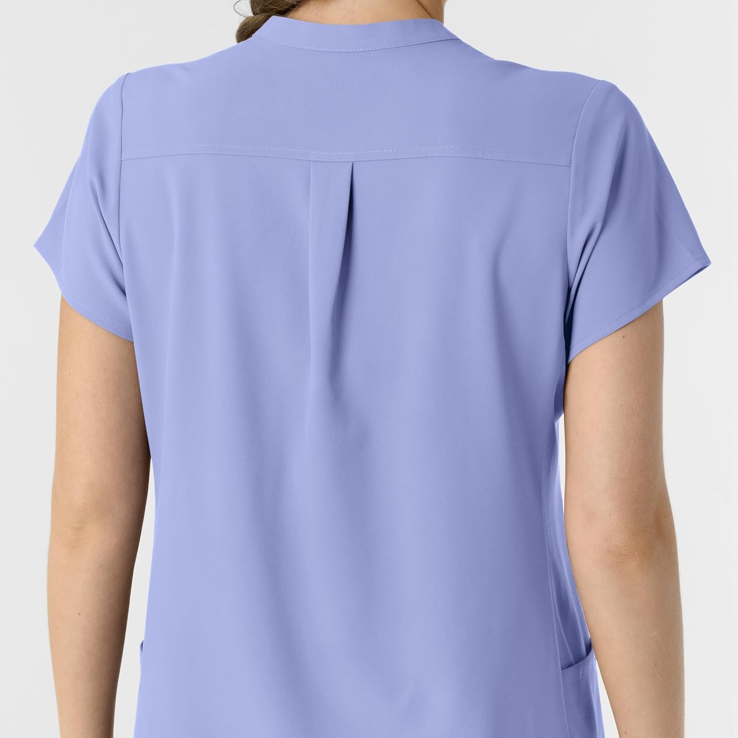 Wink Renew Women’s Mandarin Collar Scrub Top(Ceil Blue)