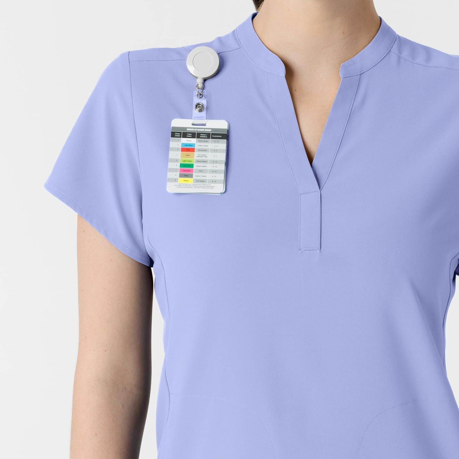 Wink Renew Women’s Mandarin Collar Scrub Top(Ceil Blue)