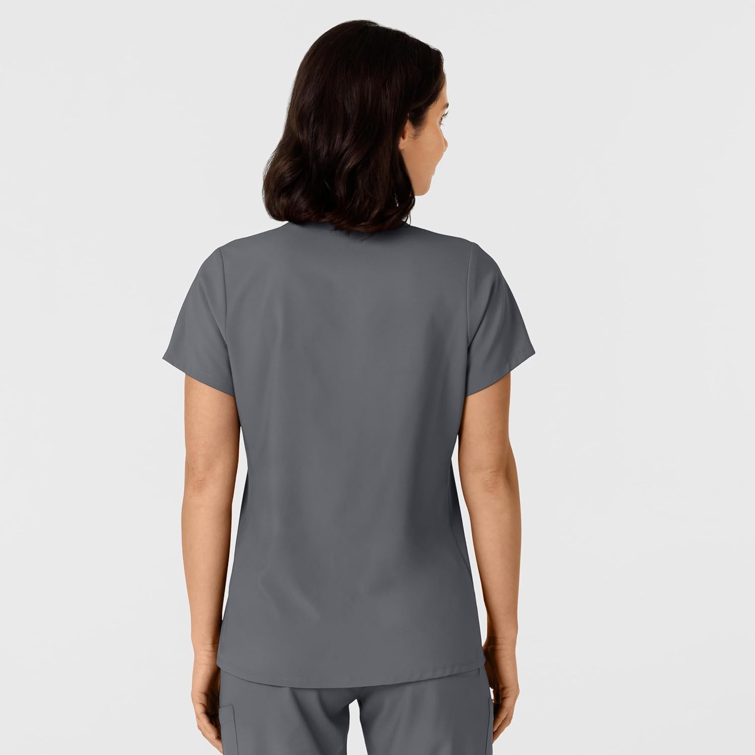WINK Women’s Women’s Flex-n-reach Side Panel V-neck Scrub Top(Pewter)