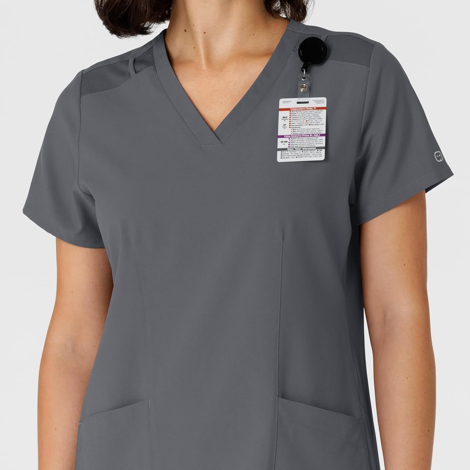 WINK Women’s Women’s Flex-n-reach Side Panel V-neck Scrub Top(Pewter)