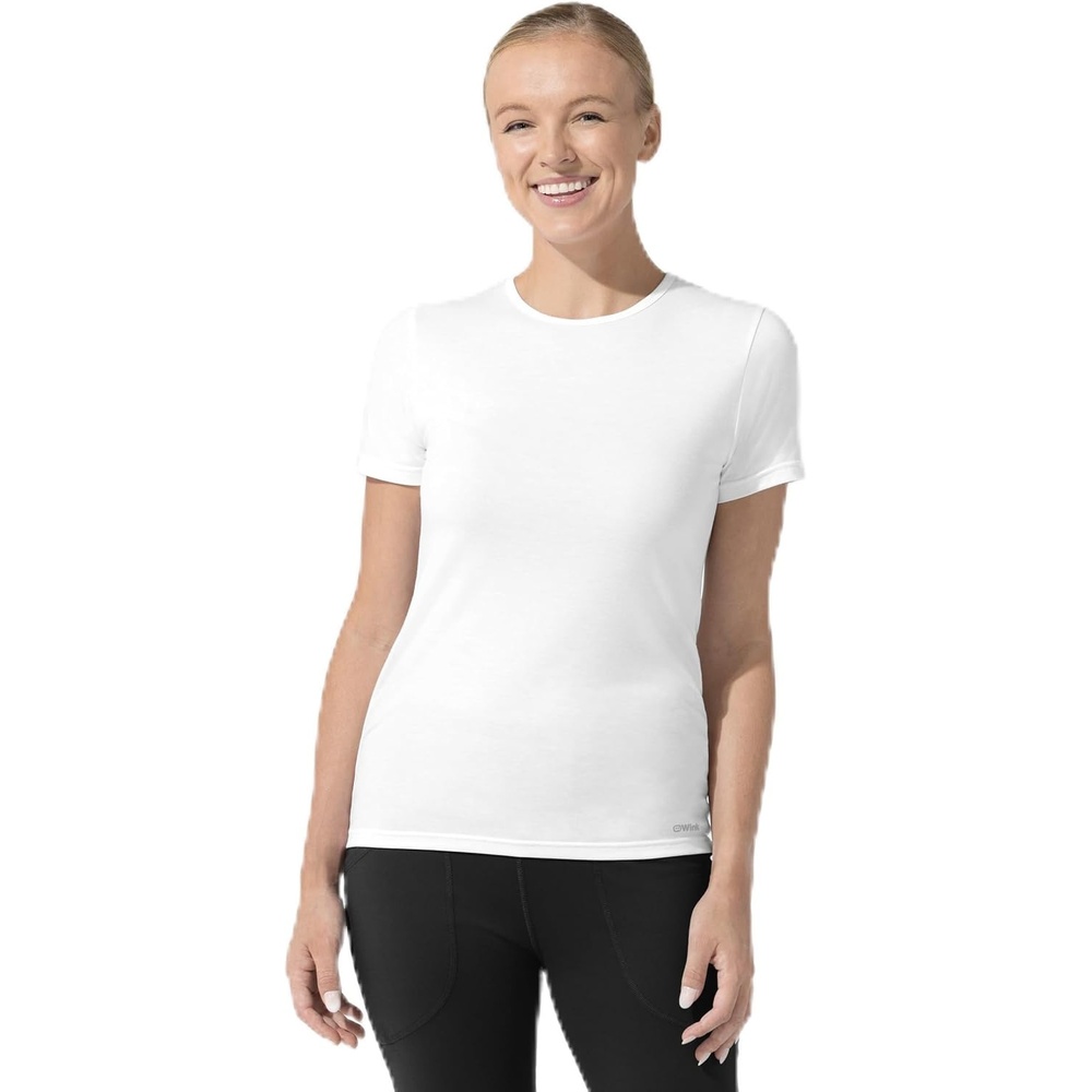 Wink Layers Women’s Short Sleeve Essential Tee(White)