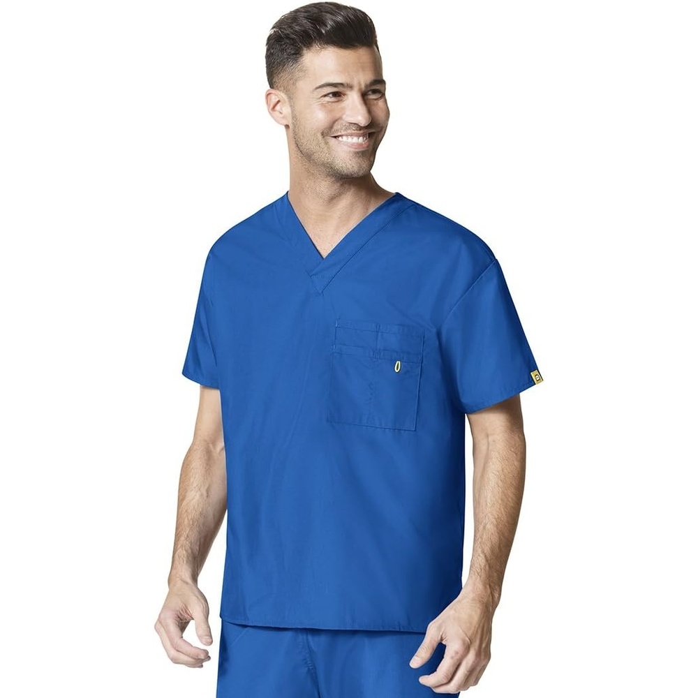 WonderWink unisex-adult Big The Alpha Unisex V-Neck Scrub Top, Royal, 2X-Large